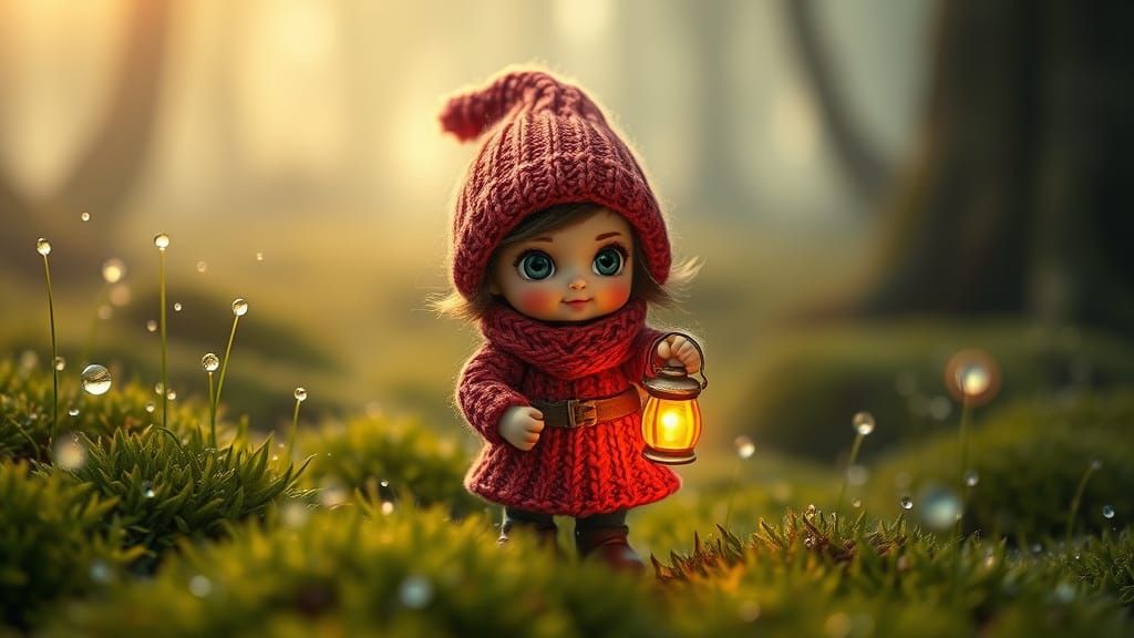 Tiny Gnome Adventurer in Giant Moss Forest