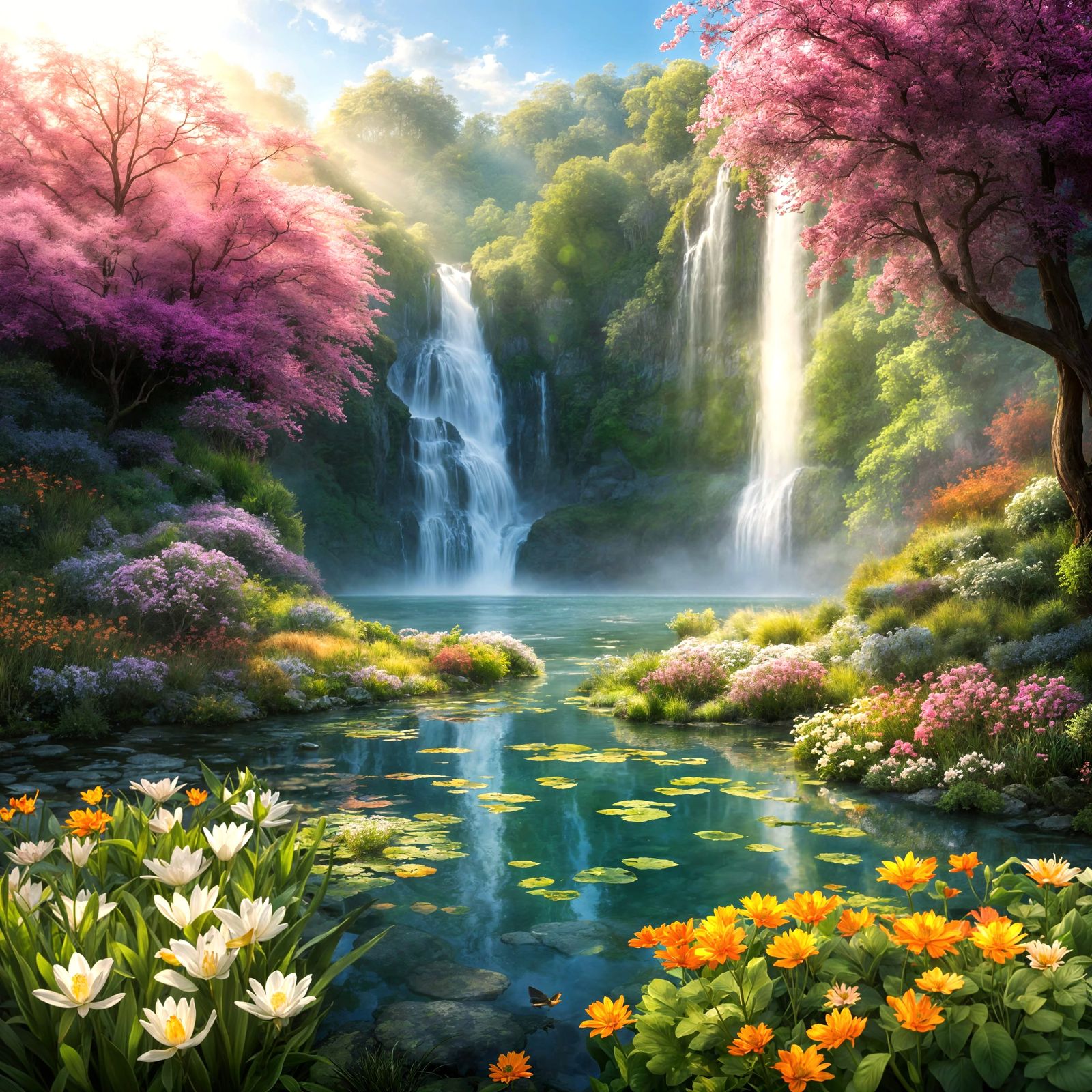 Breathtaking Springtime Scene in Vibrant Colors