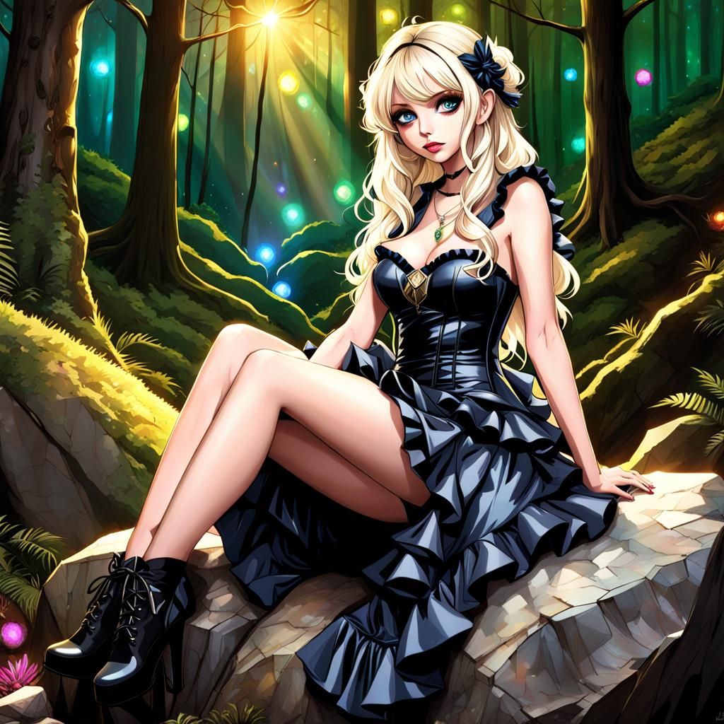 Captivating Forest Portrait of a Woman in 3D Style