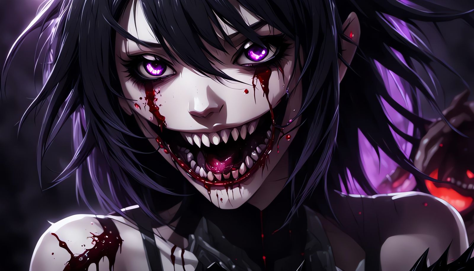 Horror Anime Monster Girl in the Shadows