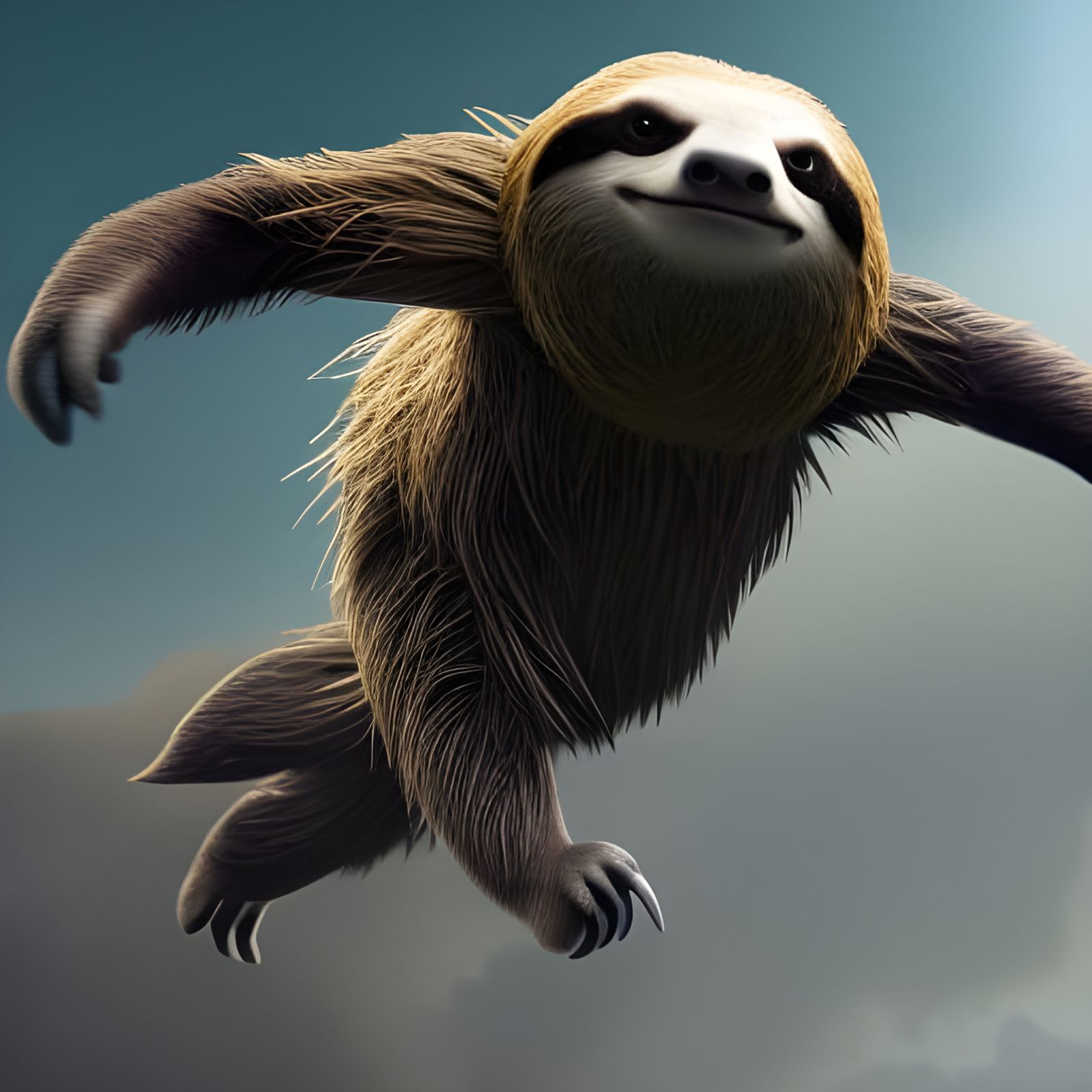 Sloth Running with Shoes: Pixar-Style 3D Art