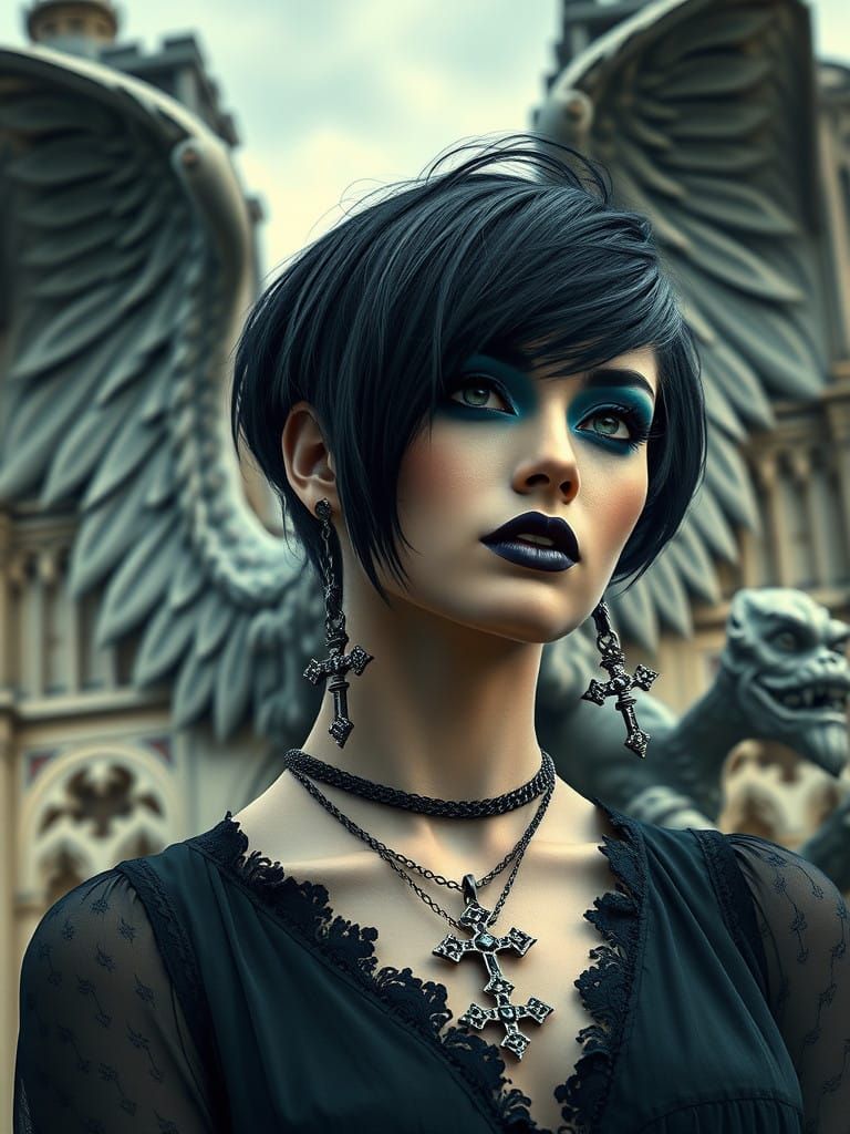 Gothic Beauty with Gargoyle Inspiration