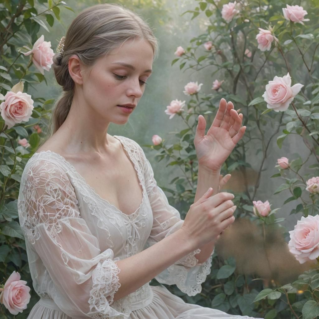 Photorealistic Hyperfeminine Depiction of Forgiveness