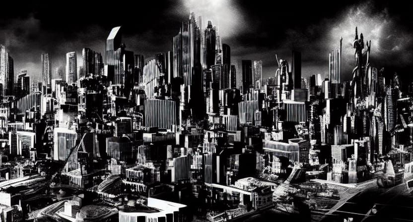 Dramatic Digital Matte Painting in Sin City Style