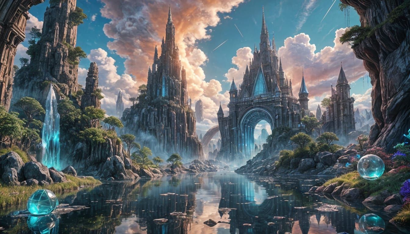 Radiant Crystal City Floating in the Sky