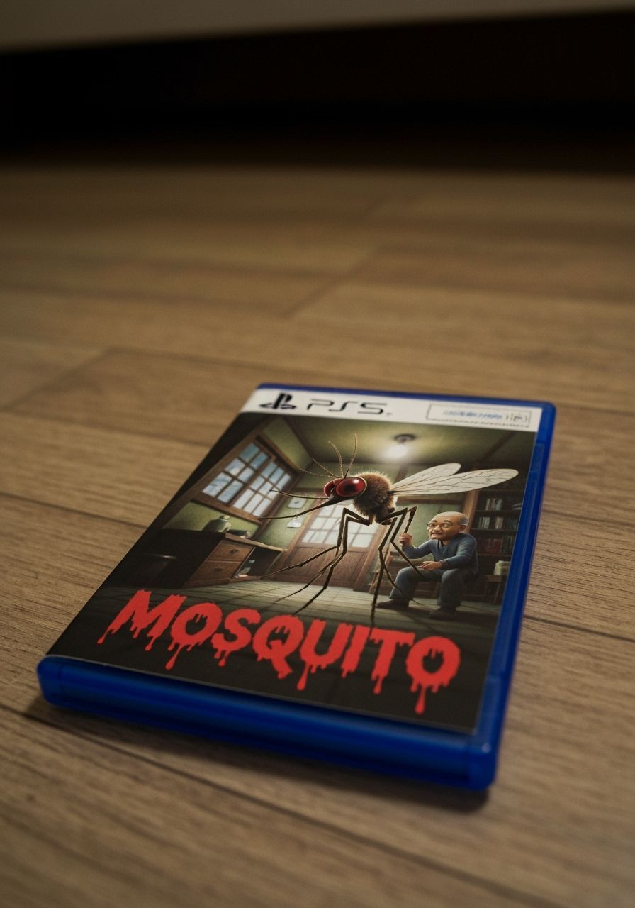 PS5 Game Case: Mosquito Cartoon in Japanese Apartment