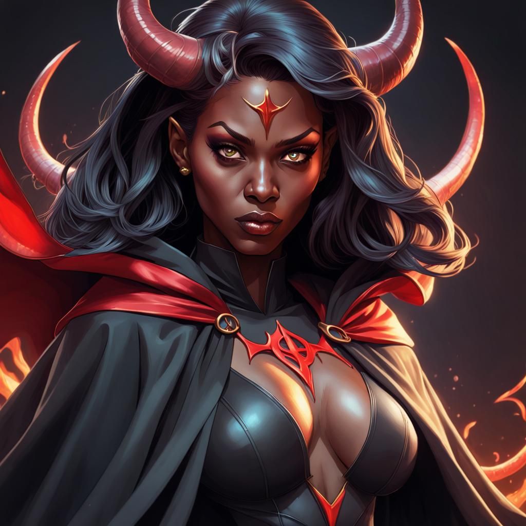 Intricate Portrait of a Cloaked Superheroine