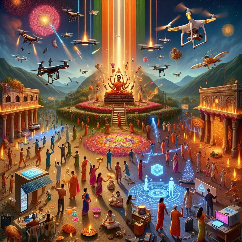 Modern India Celebrates Diwali with Tech and Eco-Consciousne...