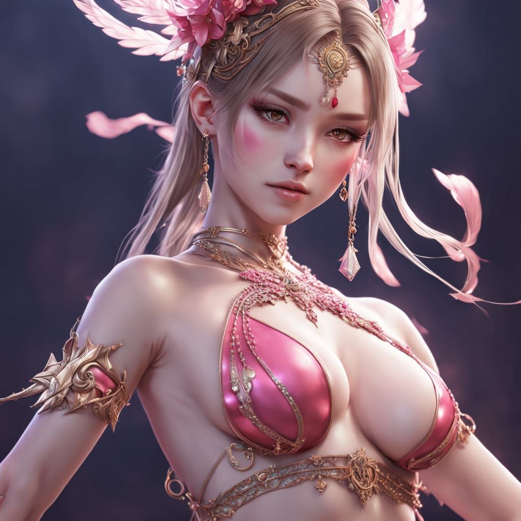 Fantasy Dancer in Detailed Anime 3D Art Style