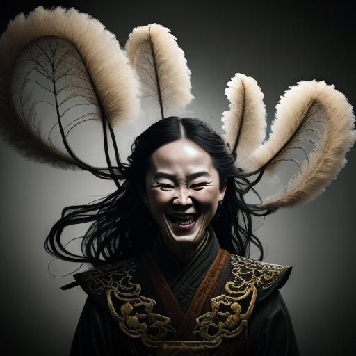 Ethereal Woman in Chinese Ink Painting