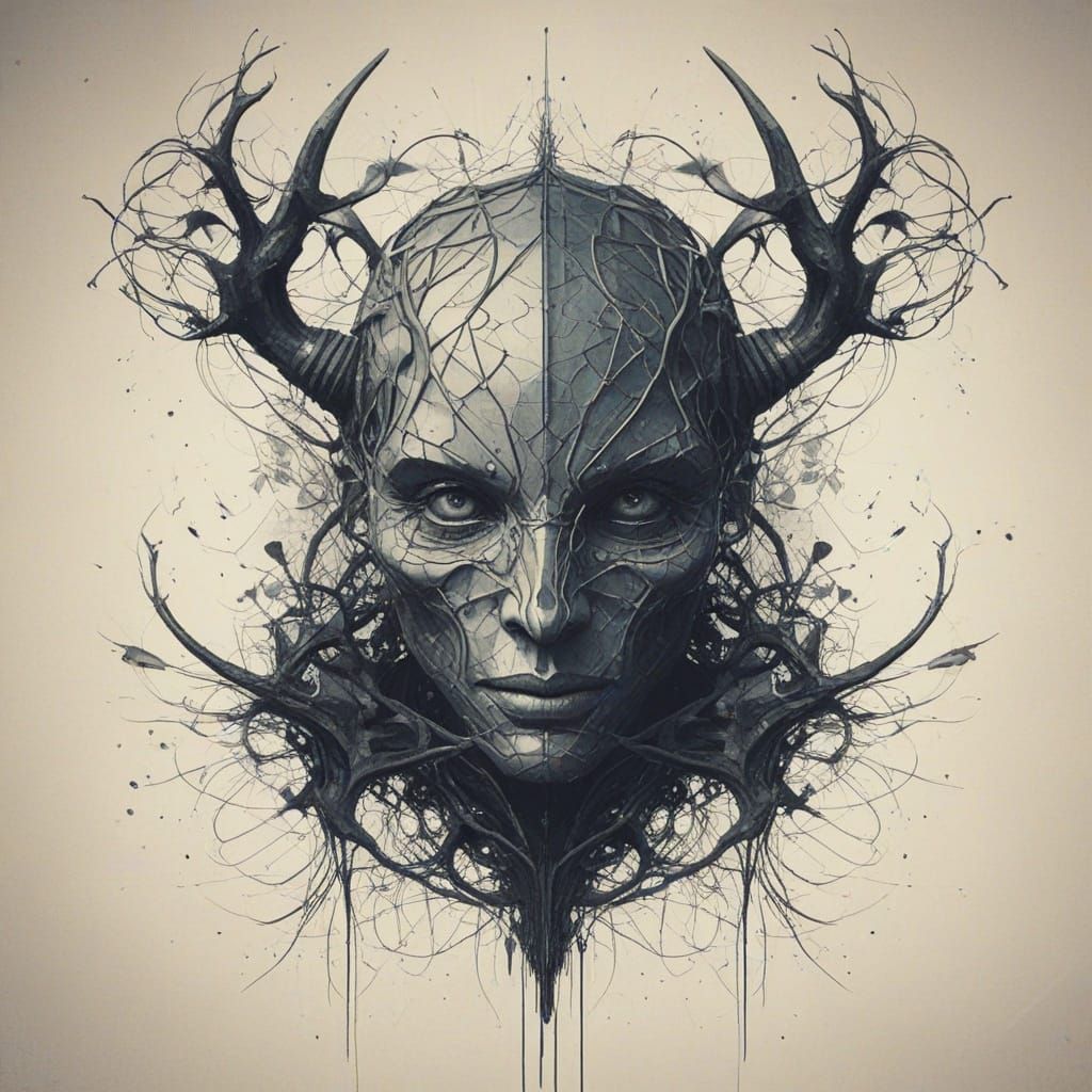 Abstract Concepts in Tangled Rorschach Style