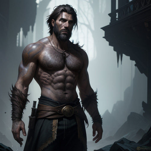 Ethereal Dark Fantasy Male Figure