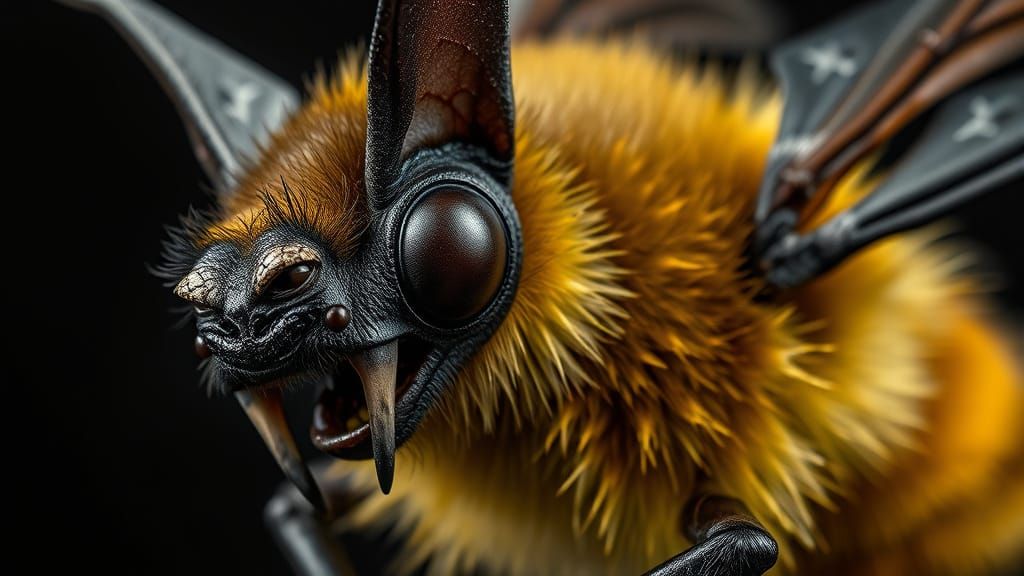 Werebat-Bee Hybrid in Dark Film Noir Style