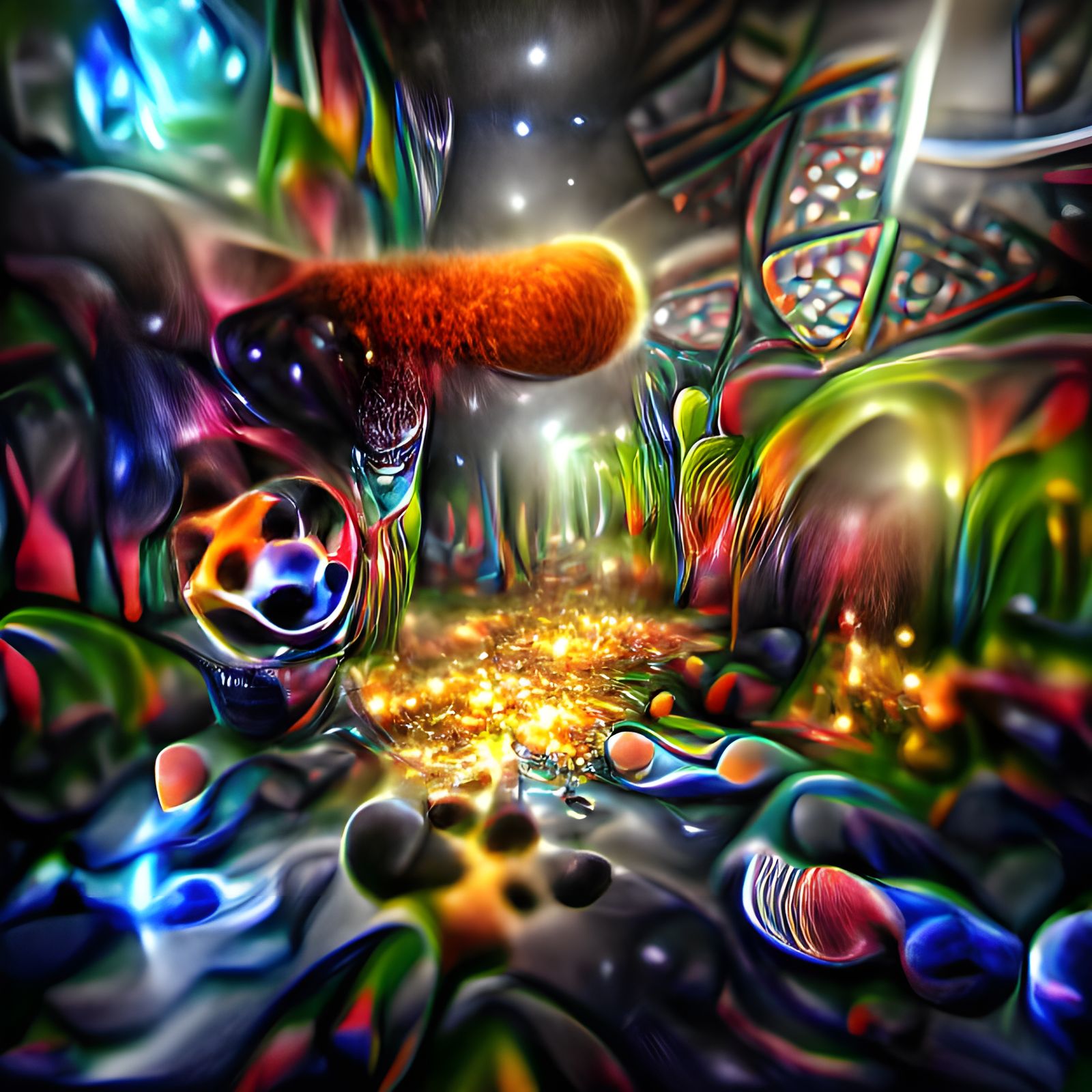 Psychedelic Ayahuasca Dreamscape in Vivid Colors