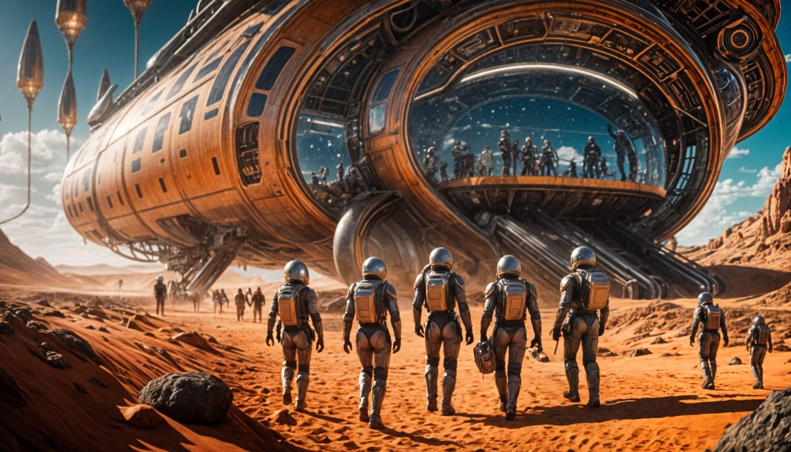 Futuristic Mars Landing with Intricate Details