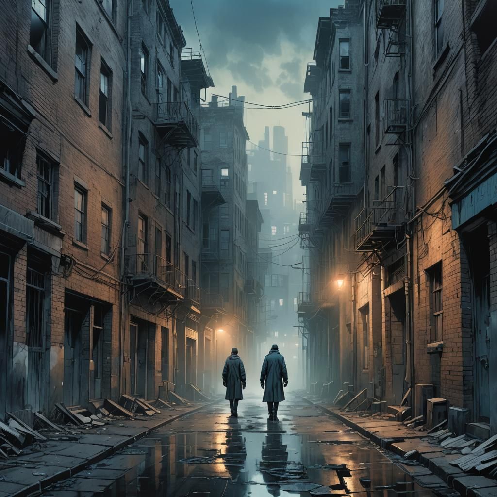 Dreamlike Comic Book Art of Solitary Figure