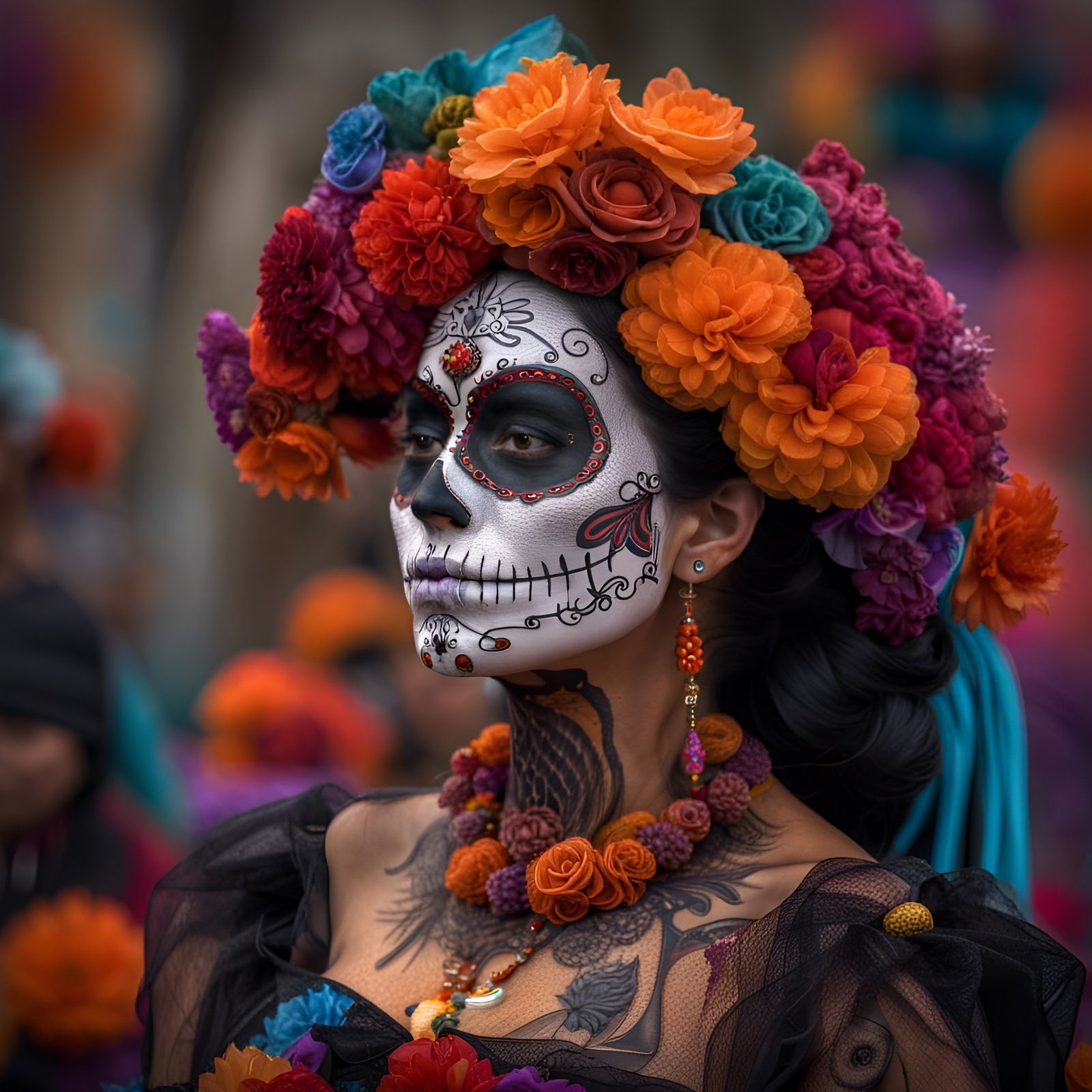 Vibrant Dia de los Muertos Celebration in 8K