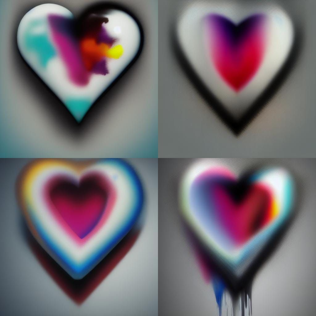 Colorful Ink Splash Heart in Splash Art Style