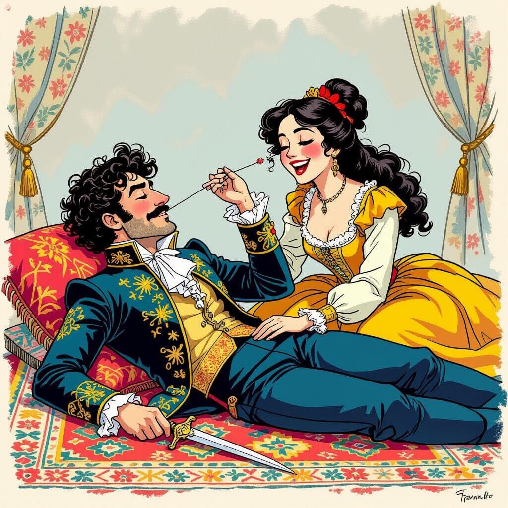 Prince Asleep: A Whimsical Humorous Illustration