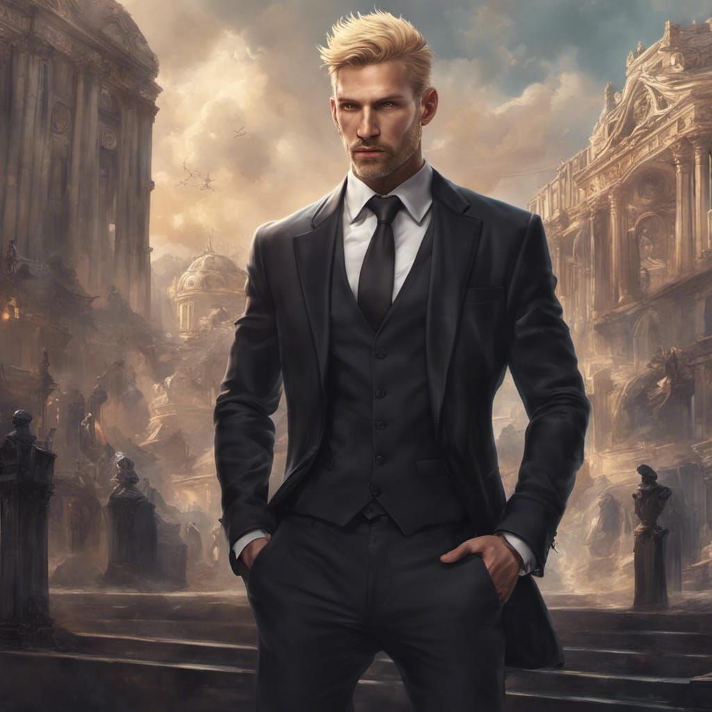 Handsome Young Lawyer in Detailed Matte Painting