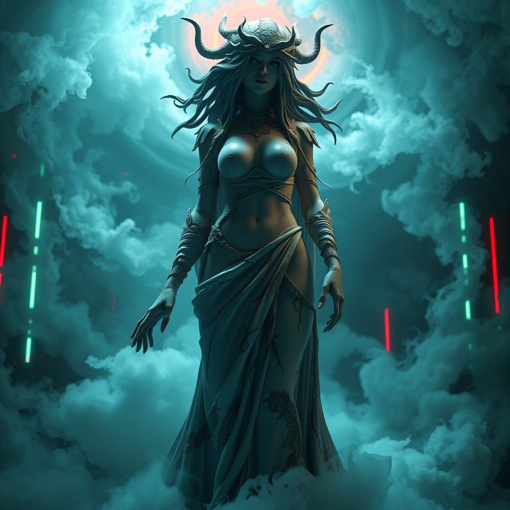 Cyber Necromancer in Hyperealistic Hyperrealism