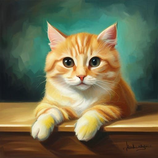 Whimsical Lemon Cat Illustration