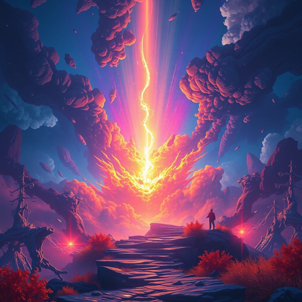 Ethereal Realm Illuminated by Electric Rayo