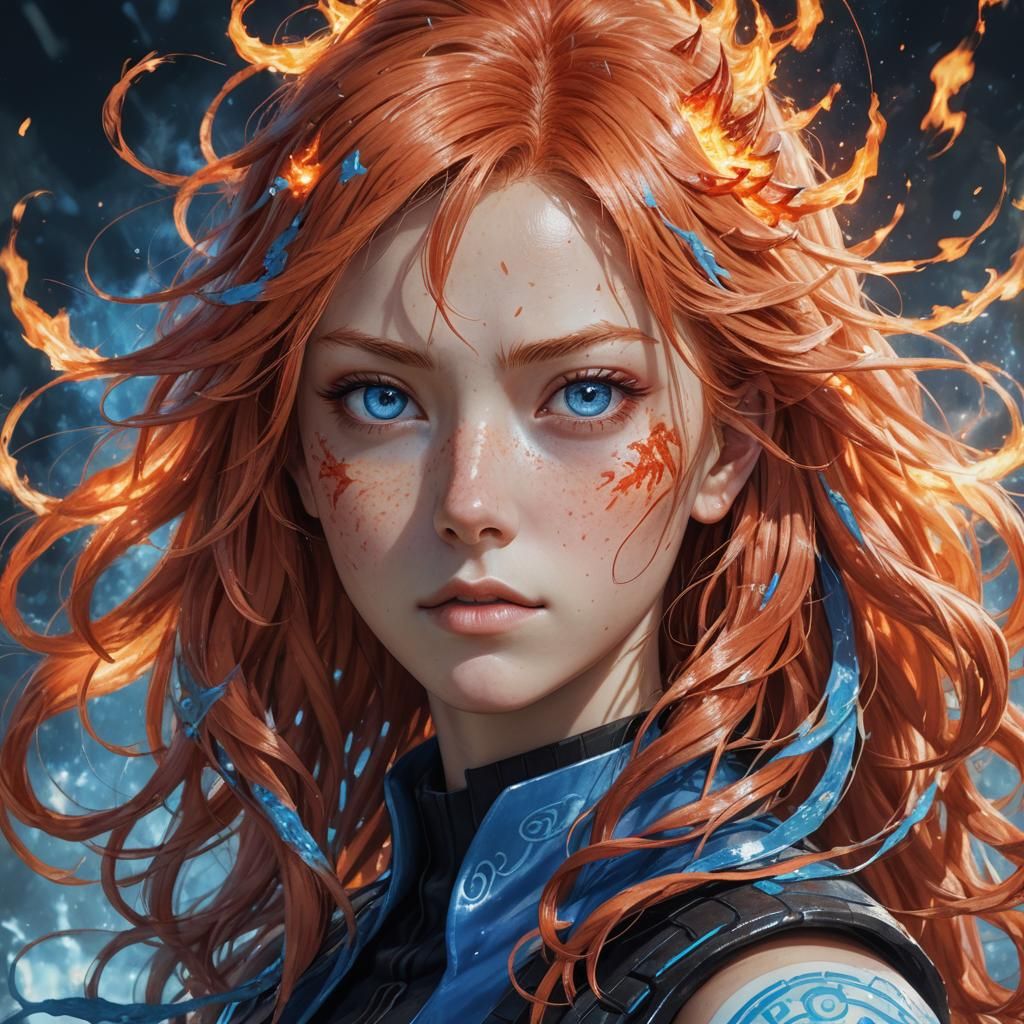 Redhead Beauty: Hyper-Realistic Portrait in Digital Art