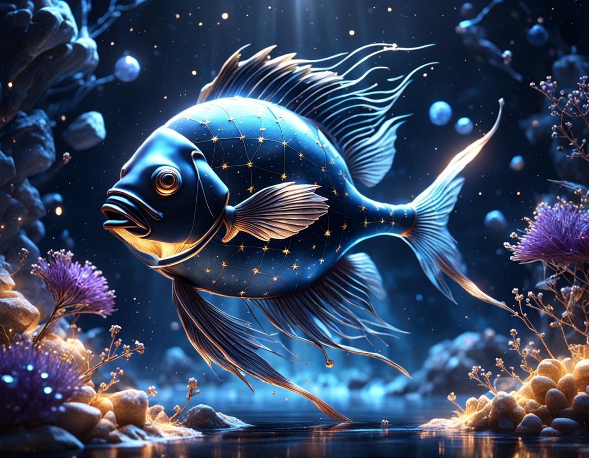 Pisces Constellation in Dark Fantasy Concept Art