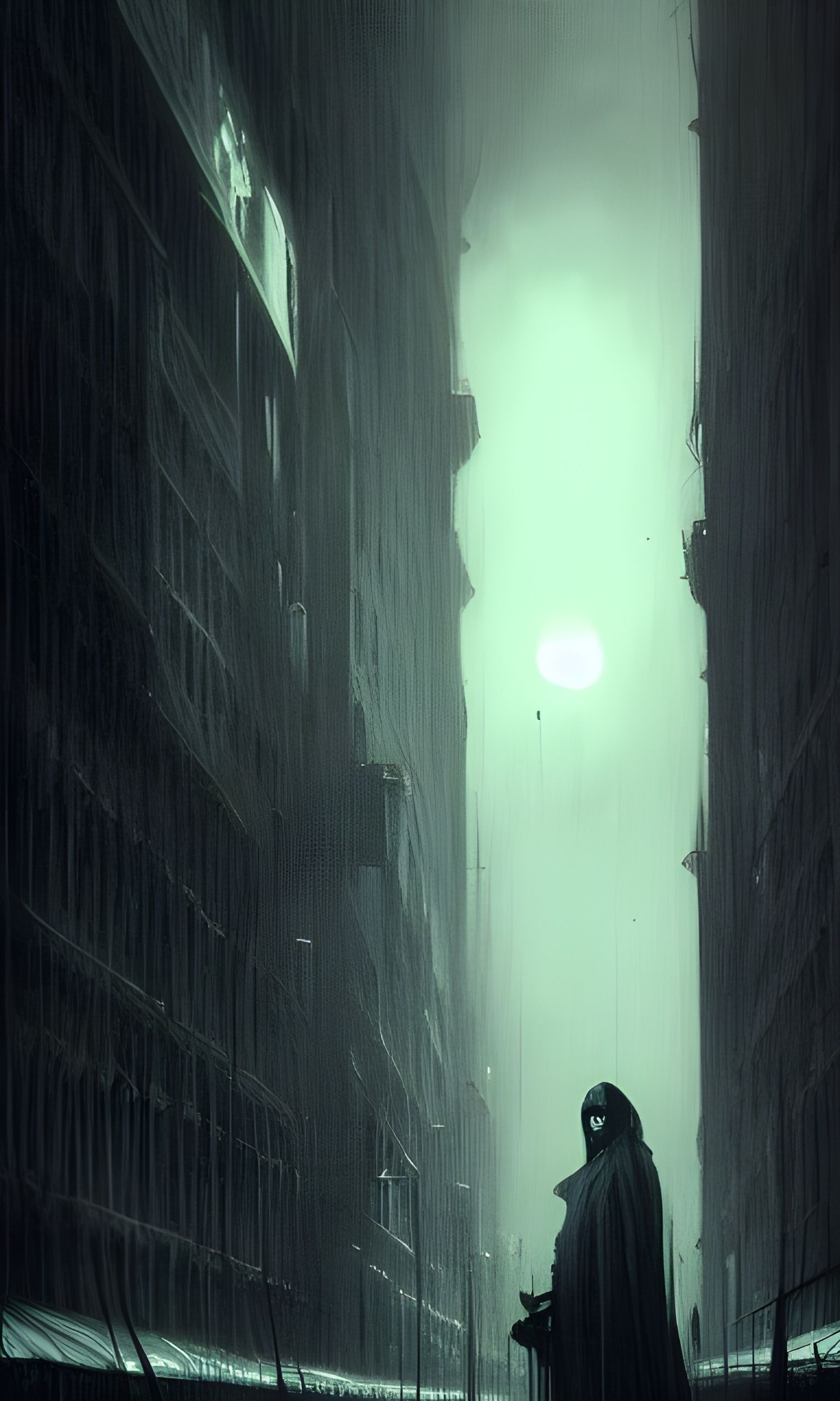 Sinister Dark City in Gothic Horror Style