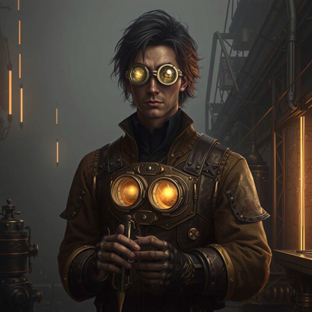 Mystery-Filled Cyberpunk Cityscape Emerge from Misty Dawn