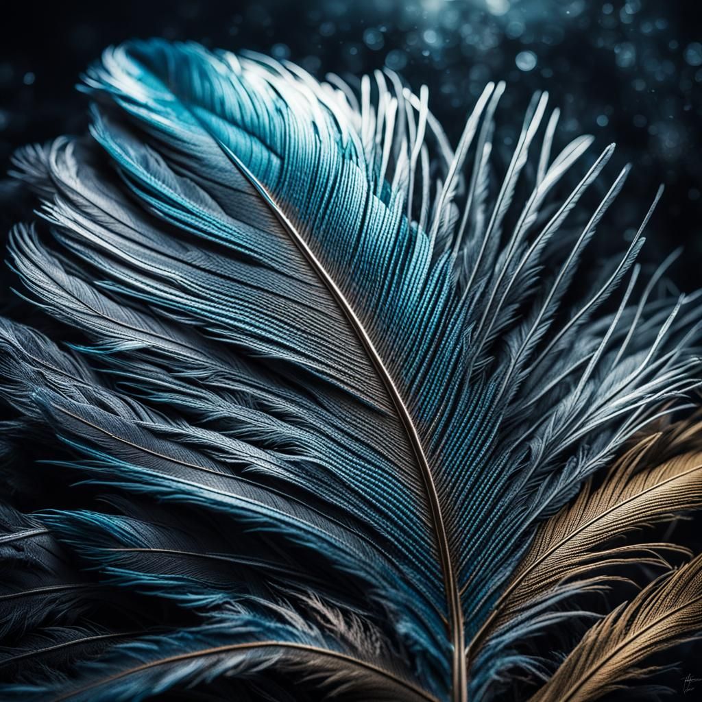 Hyperrealistic Feather with Intricate Details