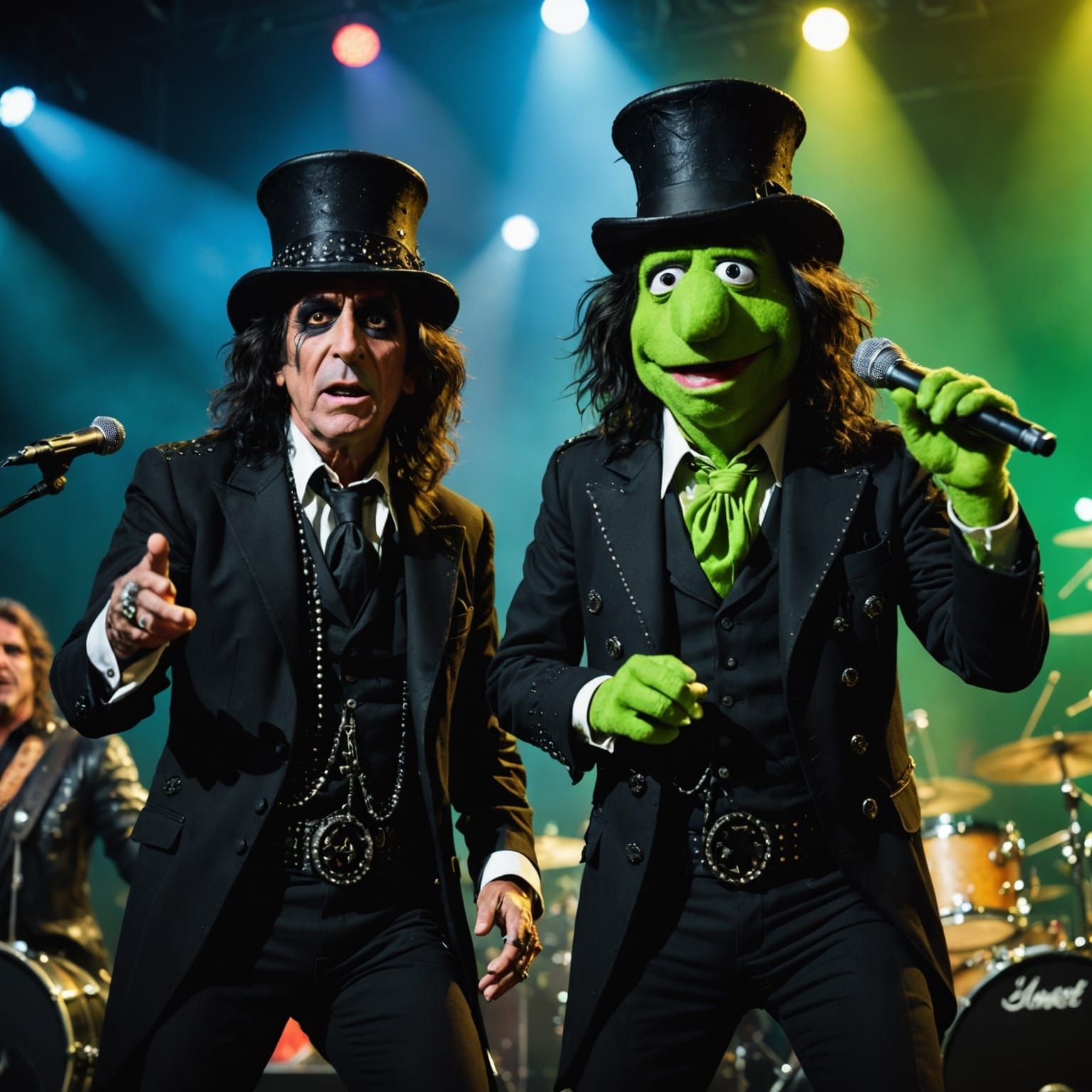 Alice Cooper and Kermit Duet on Stage