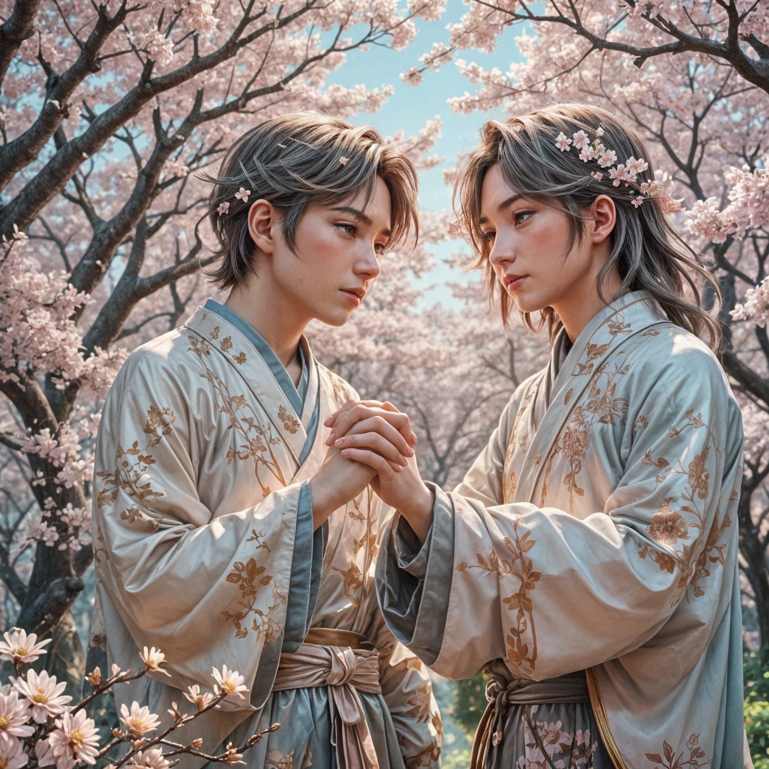 Serene Anime Character in Detailed 3D Rendering