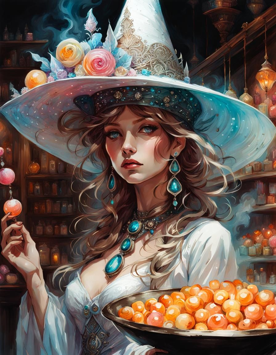 Cute Candy Witch in Sweets Shop: Dark Fantasy