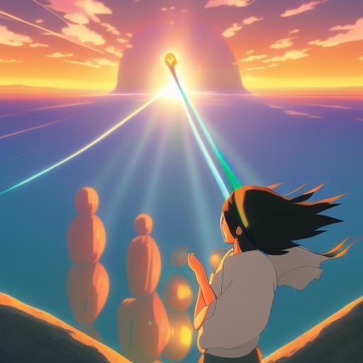 Kamehameha in Studio Ghibli Anime Style