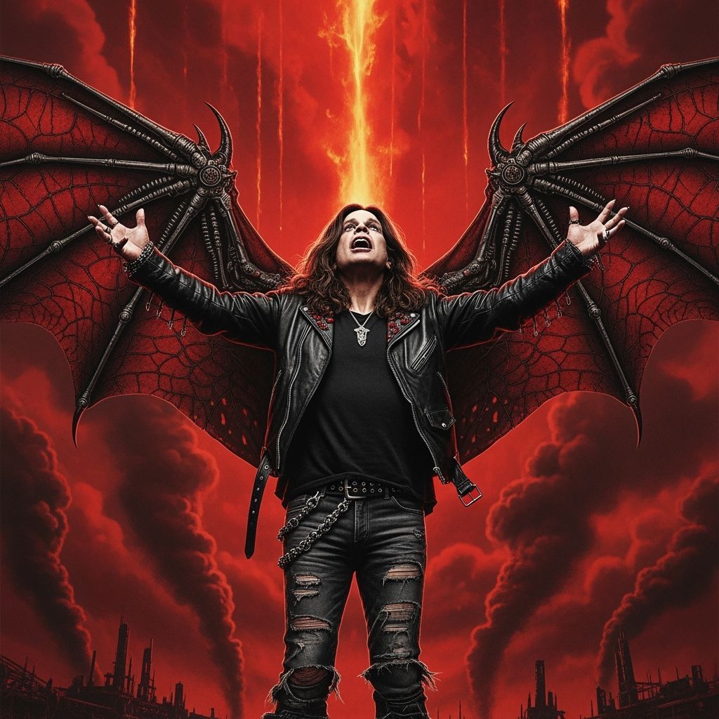 Ozzy Osbourne Ascends in Wrightson, Mead, and Giger Style