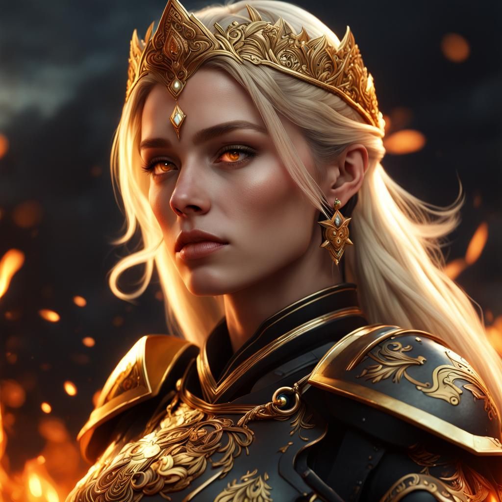 Golden Eyed Woman: Hyper-Detailed 3D Portrait