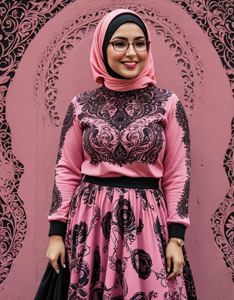 Psychedelic Pop Art Portrait of a Middle Eastern Woman