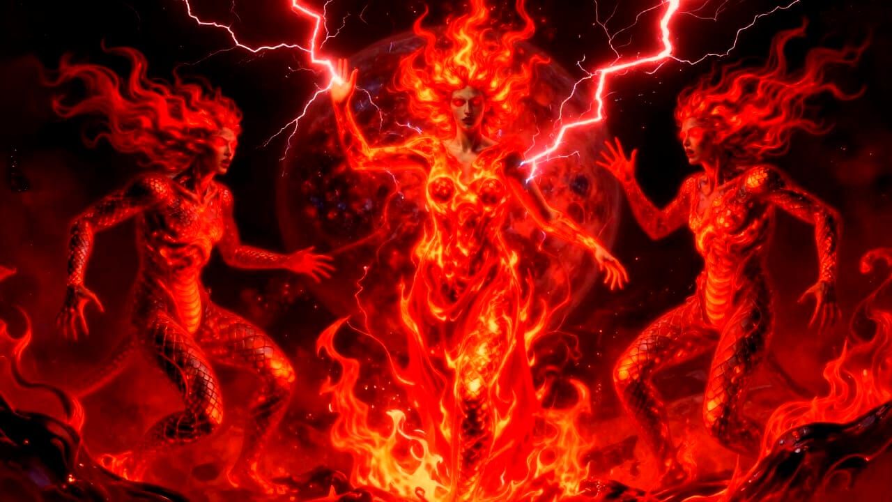 Molten Red Venus Vision in Expressionist Style