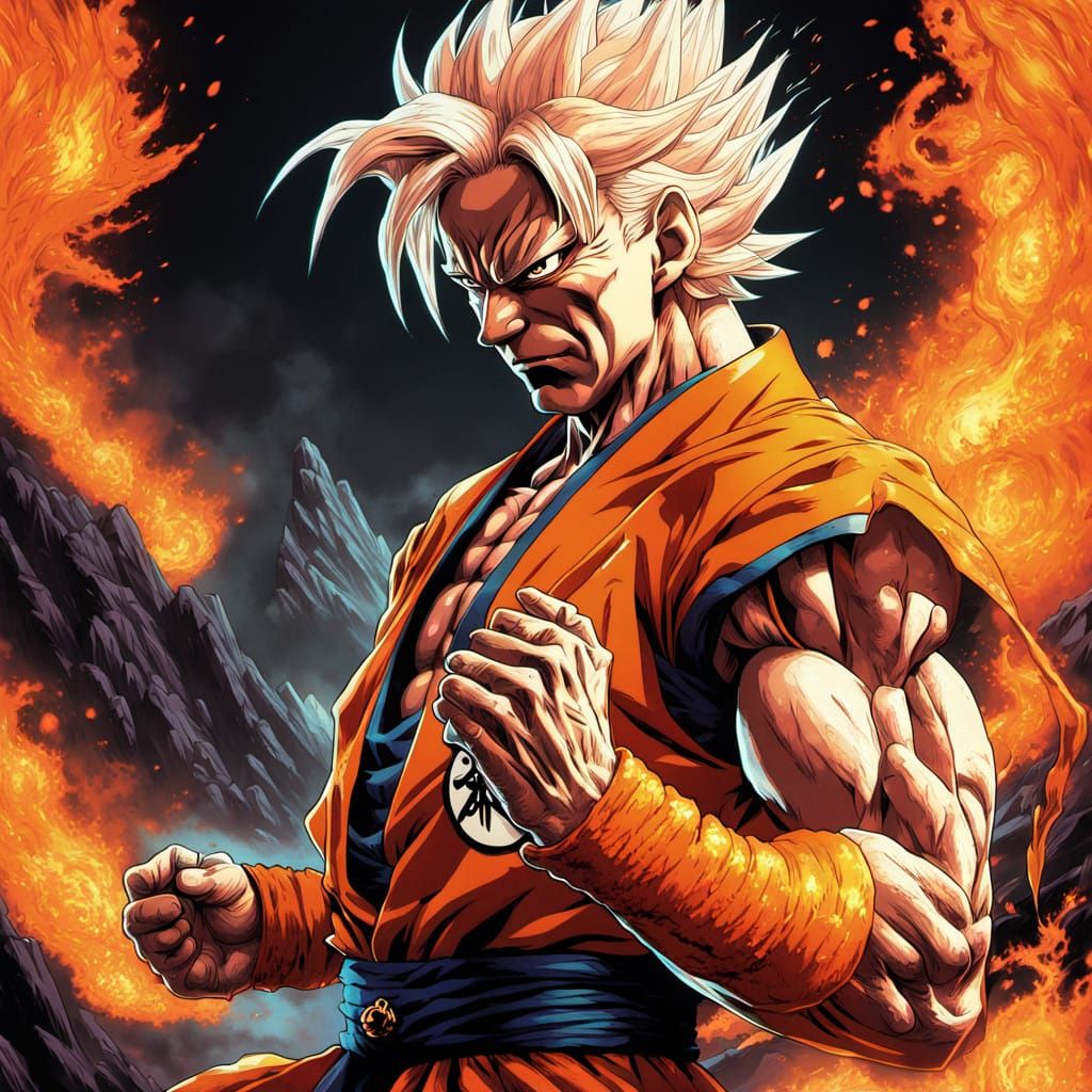 Determined Leader Unleashes Blazing Ki Blast