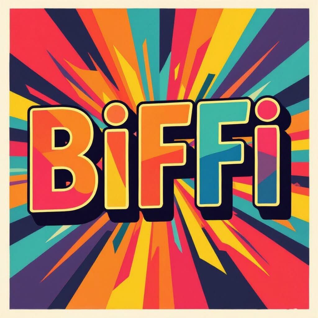 BIFFI Word Vector Art Screen Print Style