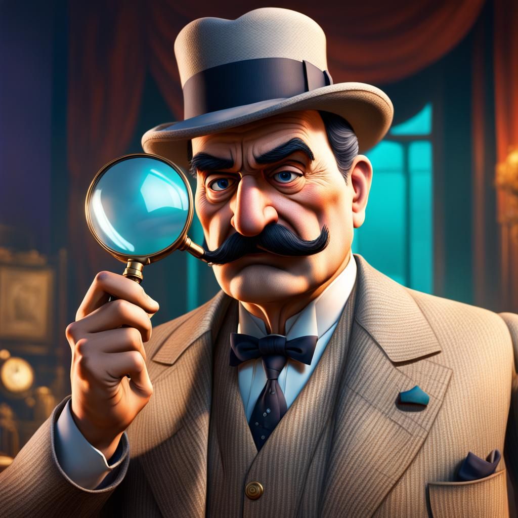 Hercule Poirot Investigates in Pixar Style