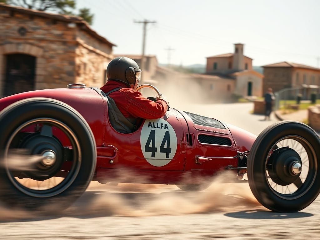 Vintage Alfa Romeo Racing Car in Sicily