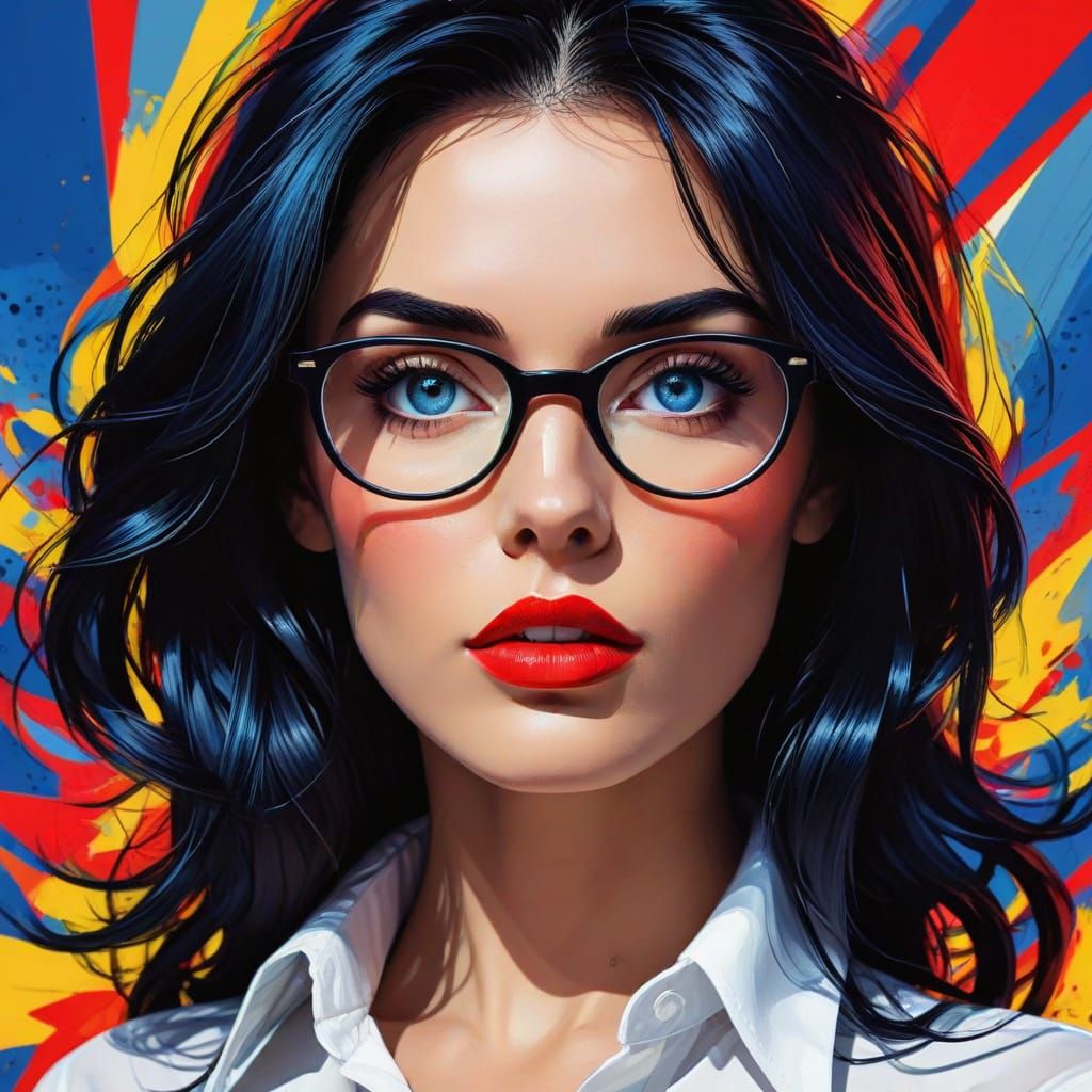 Vibrant Pop Art Portrait of a Curvy Woman