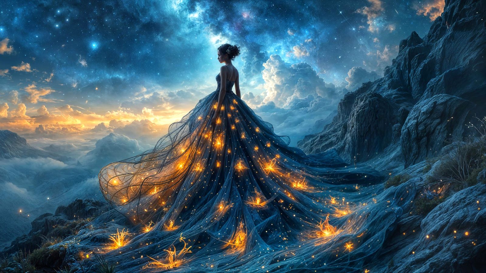 Surreal Gown Transforms Night Into Day
