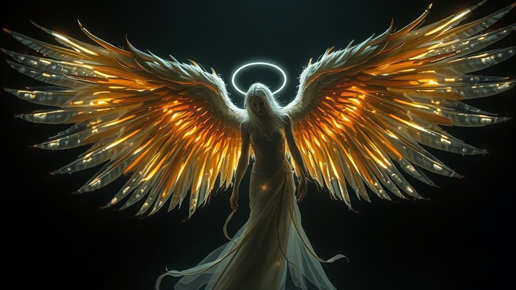 Angel of Havoc in Radiant, Feathery Splendor