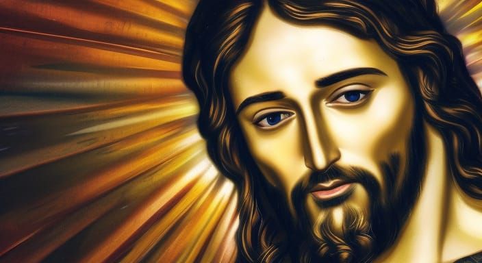 Hyperrealistic Portrait of Jesus with Halo