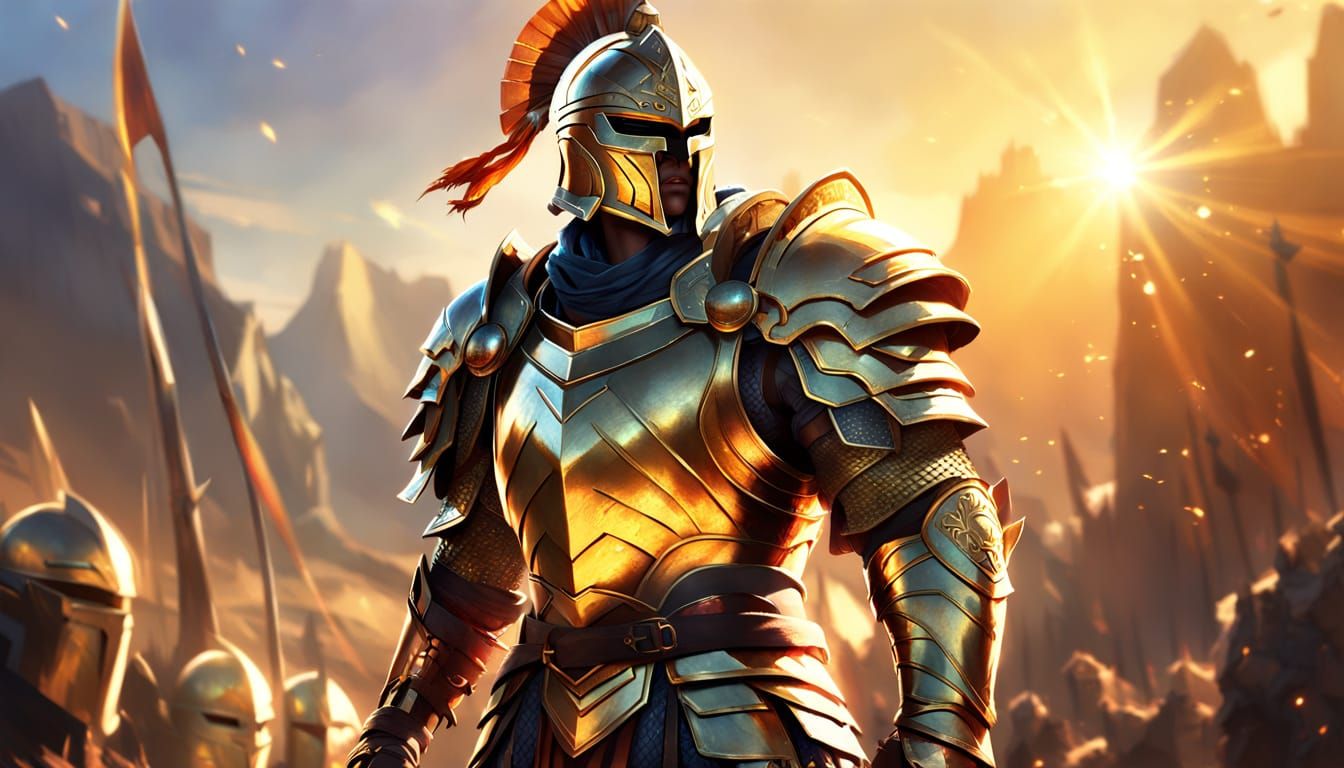 Heroic Champion in Vibrant Digital Painting