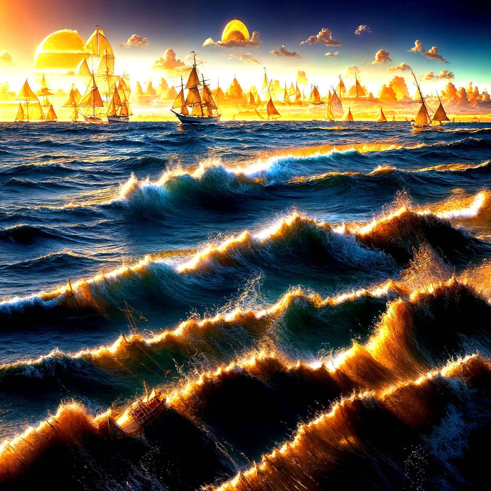 Sailboat at Sunset: Photorealistic 3D Render